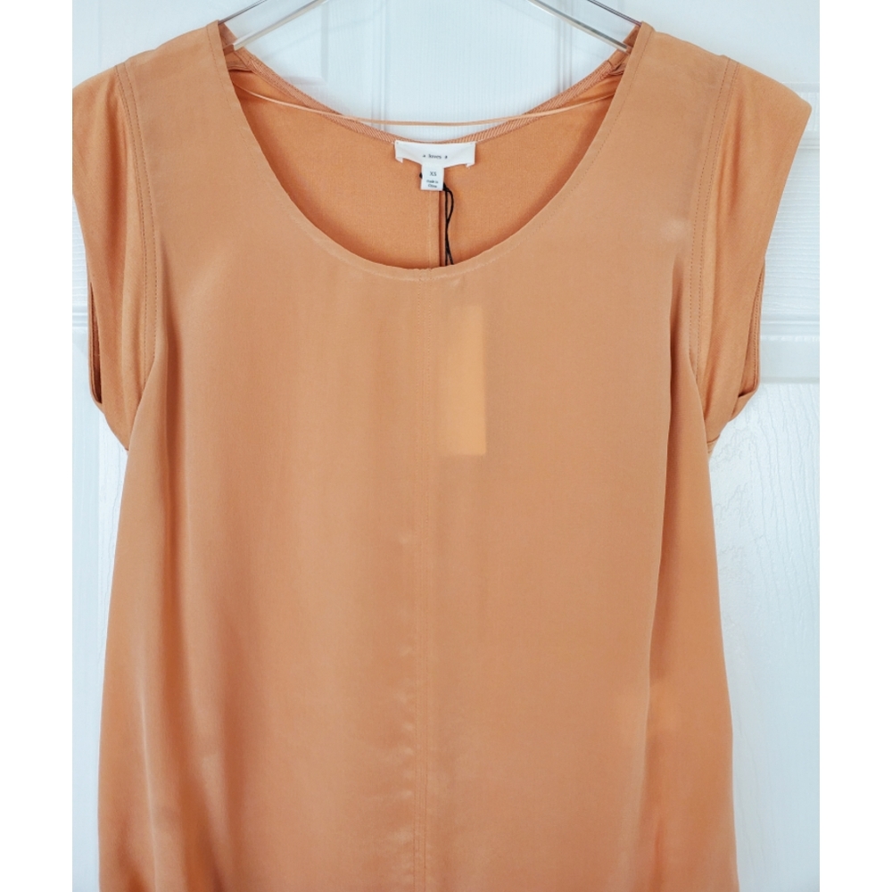 NWT a loves a clay silk fabric mix woven blouse - Picture 5 of 12